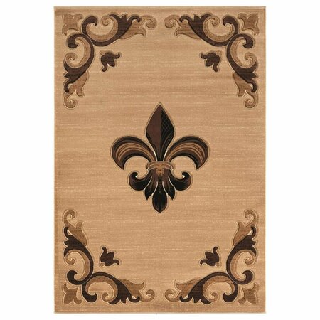 UNITED WEAVERS OF AMERICA 7 ft. 10 in. x 10 ft. 6 in. Bristol Barnsley Beige Rectangle Area Rug 2050 11726 912